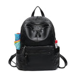 Fashionable PU Leather Women's Backpack Large Capacity Travel Bag
