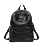 Fashionable PU Leather Women's Backpack Large Capacity Travel Bag