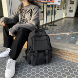 Large Capacity Travel Backpack Solid Harajuku Student Schoolbag