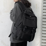Solid Harajuku Student Schoolbag Large Capacity Travel Backpack