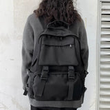 Solid Harajuku Student Schoolbag Large Capacity Travel Backpack