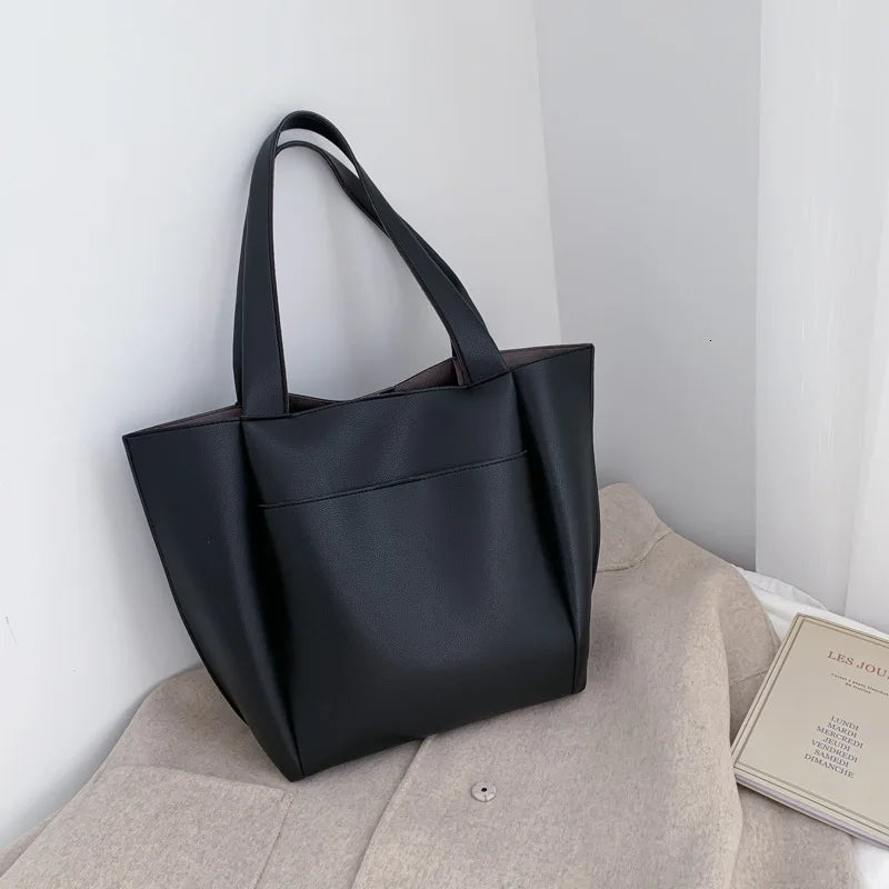 Big Women's Bag Large Capacity Shoulder Bags Pu Leather Handbag High Female Bag