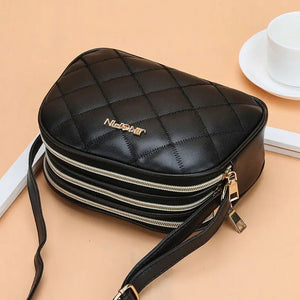 Crossbody Bag Women PU Leather Plaid Shoulder Bag Messenger Bag