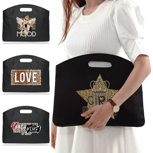 Leopard Print Briefcase Business Document Bag