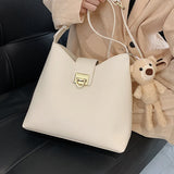 Bear Pendant Crossbody Bag Leather Handbag Vintage Messenger Bag