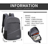 Men Oxford Business Backpack Travel Shoulder Schoolbag USB Charging