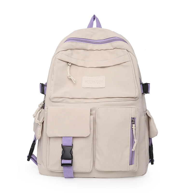 Canvas Backpack College Student Girls Hit Laptop Schoolbag