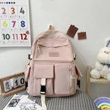 Canvas Backpack Large Capacity Student Laptop High School Book Bag