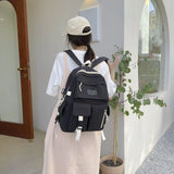 Canvas Backpack Large Capacity Student Laptop High School Book Bag