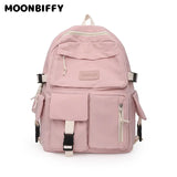 Canvas Backpack for Students Lightweight Large Capacity Book Bag School Bag