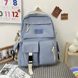 Canvas Backpack for Students Lightweight Large Capacity Book Bag School Bag