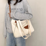 Women's Canvas Shoulder Bag Large Capacity Casual Totes Crossbody School Bag