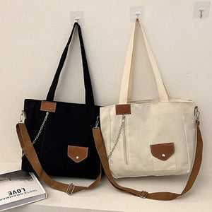 Women's Canvas Shoulder Bag Large Capacity Casual Totes Crossbody School Bag