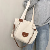Women's Canvas Shoulder Bag Large Capacity Casual Totes Crossbody School Bag