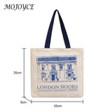 London Bookshop Print Clutch Purse Canvas Bag