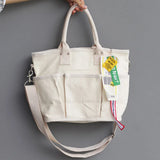 Canvas Handbag Messenger Shoulder Bag Fashionable Multi-pocket Large Capacity