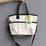 Canvas Handbag Messenger Shoulder Bag Fashionable Multi-pocket Large Capacity