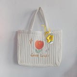 Embroidery Floral Tote Bag Large Capacity Handbag Shopper