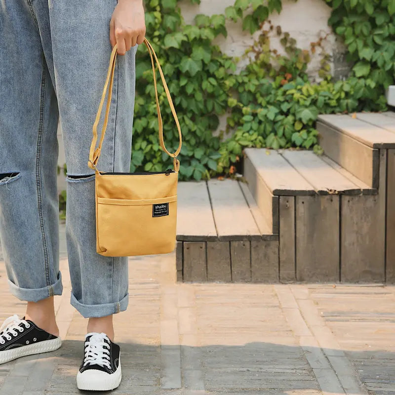 Canvas Shoulder Bag Messenger Bag Casual Solid Small Square Bag