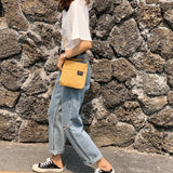 Canvas Shoulder Bag Messenger Bag Casual Solid Small Square Bag