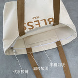 Canvas Shoulder Bag for Women Student Girls School Casual Tote Handbags