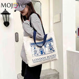London Bookshop Print Top-handle Bag for Women