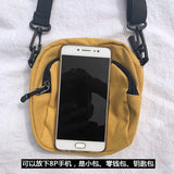 Canvas Small Square Crossbody Bag Retro Female Daily Phone Purse