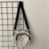 Canvas Women Messenger Bags Girls Cartoons Small Square Shoulder Crossbody Bag
