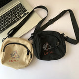 Canvas Women Messenger Bag Cartoon Shoulder Crossbody Retro Phone Purse