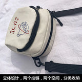 Canvas Small Square Crossbody Bag Retro Female Daily Phone Purse