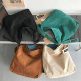 Canvas Zipper Bag Crossbody Plain Bag Large Capacity Shoulder Bag