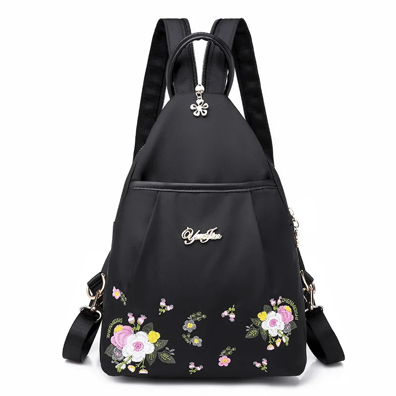 Embroidery Flower Chest Bag Vintage Travel Back Bag