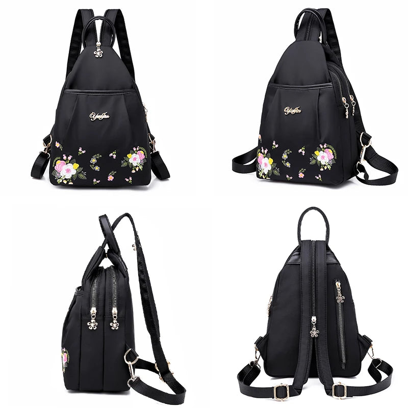 Embroidery Flower Chest Bag Vintage Travel Back Bag