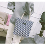 Casual Canvas Tote Bag Girl Student Stripe Handbag For Women Shoulder Bag
