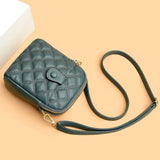 Quilted Rhombus Crossbody Bag for Ladies with Adjustable Strap
