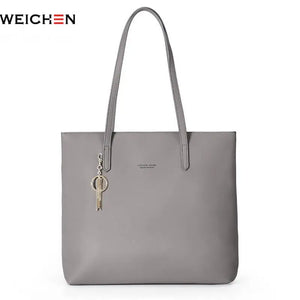 Casual Totes Bag Pu Leather Women Shoulder Handbag Large Capacity Zipper Purse