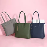 Casual Totes Bag Pu Leather Women Shoulder Handbag Large Capacity Zipper Purse