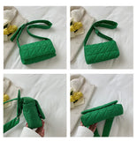 Women's Casual Shoulder Bag Diamond Pattern Solid Crossbody Bag