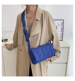 Women's Casual Shoulder Bag Diamond Pattern Solid Crossbody Bag