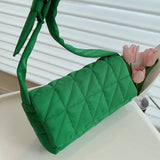 Women's Casual Shoulder Bag Diamond Pattern Solid Crossbody Bag