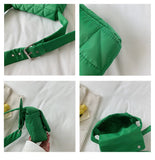Women's Casual Shoulder Bag Diamond Pattern Solid Crossbody Bag