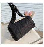 Women's Casual Shoulder Bag Diamond Pattern Solid Crossbody Bag