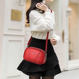 Casual Small Shoulder Bag Solid PU Leather Crossbody Packet Handbag