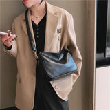 Small Square Shoulder Bag Soft PU Leather Crossbody Tote Handbag