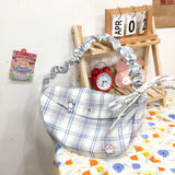 Casual Women Shoulder Messenger Bags Large Capacity Nylon Plaid Totes