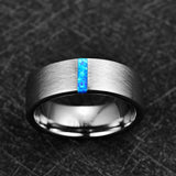 Opal Inlaid Tungsten Steel Knuckle Ring for Men