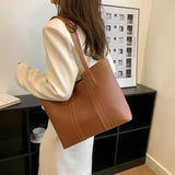 Large Capacity Tote Bags Women's Shoulder Bag Solid Versatile