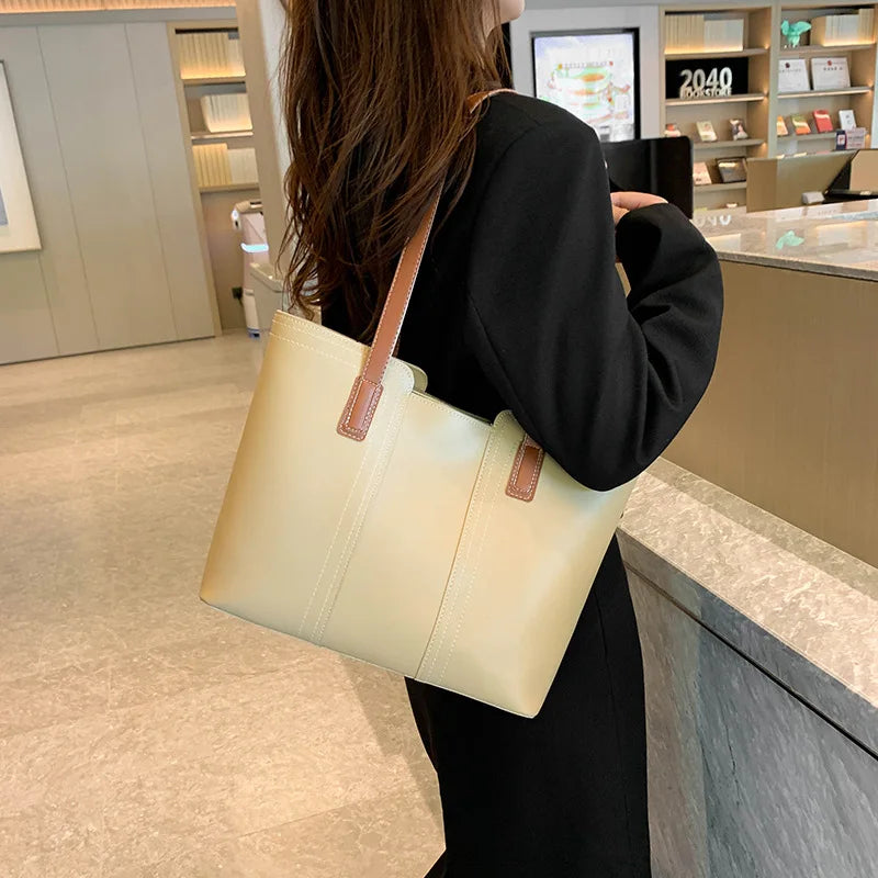 Large Capacity Tote Bags Women's Shoulder Bag Solid Versatile