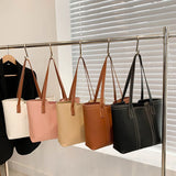 Large Capacity Tote Bags Women's Shoulder Bag Solid Versatile