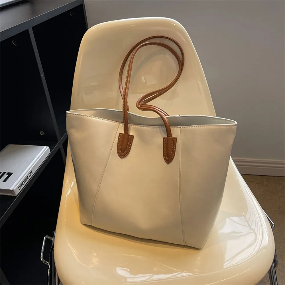 Vintage Pu Leather Large Capacity Tote Bag